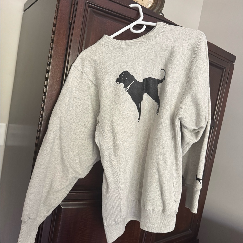Gray Sweatshirt with Black Dog Print